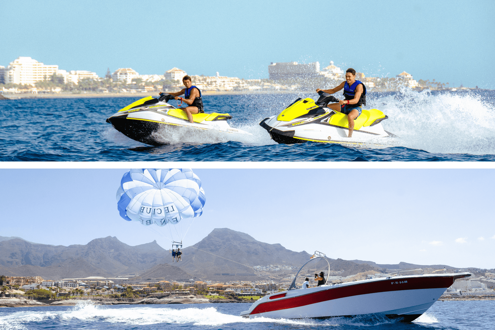 Lire la suite à propos de l'article WATER SPORTS : JET SKI + PARACHUTE ASCENSIONNEL